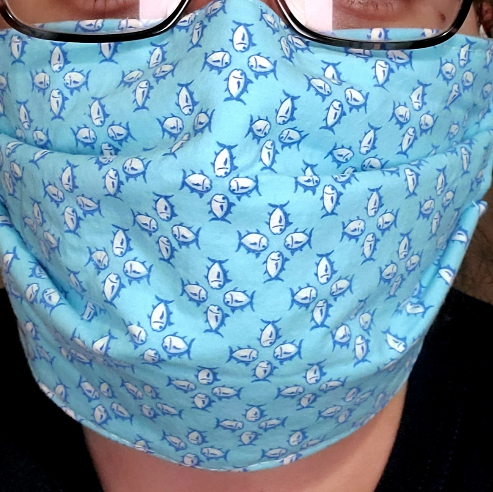 Mens Size Face Mask with Fish Print